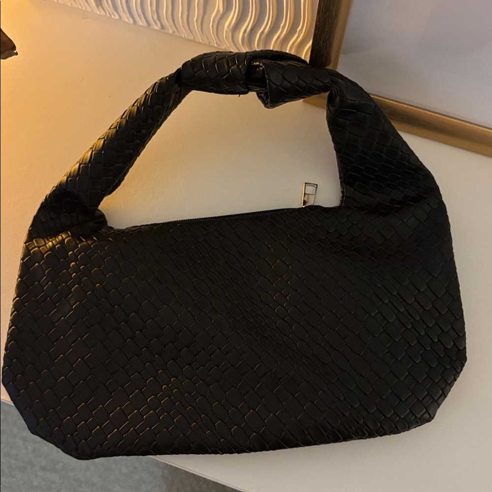 Black Woven Handbag